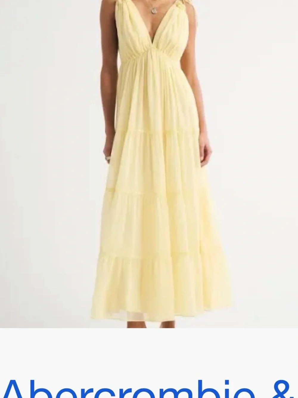 Abercrombie & Fitch Yellow Tiered Maxi Dress